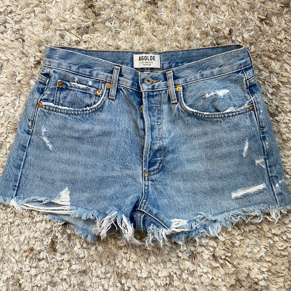 Agolde Parker Distressed Denim Shorts